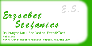 erzsebet stefanics business card